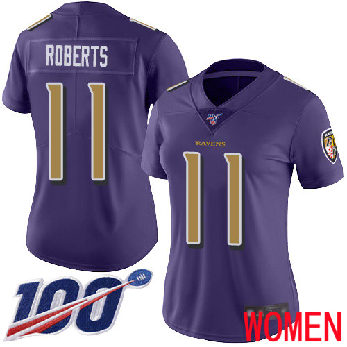 Baltimore Ravens Limited Purple Women Seth Roberts Jersey NFL Football #11 100th Season Rush Vapor Untouchable->women nfl jersey->Women Jersey